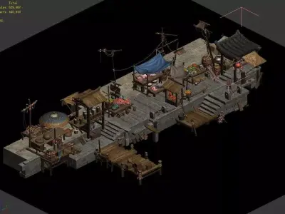 Peach Blossom Island - Marina - Commercial Port 3D model
