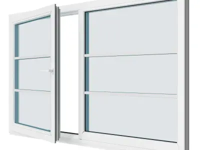 100 AND MORE WINDOWS OPENED FROM THE SIDE AND VENTILATED VIEW 3D model