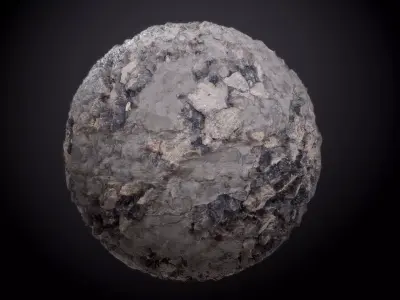 Concrete Wall Damaged Seamless PBR Texture Texture