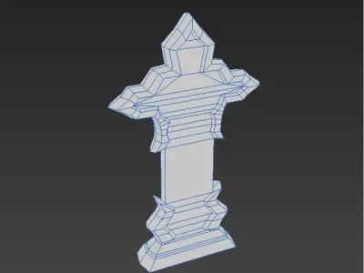 Cartoon bottom model hand-painted game stone tablet Free low-poly 3D model