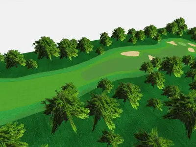 Map Golf Model Low-poly 3D model