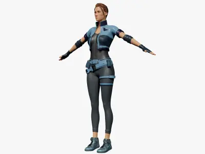 Female advanced rigged 3D model