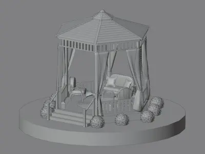 Gazebo Low-poly 3D model