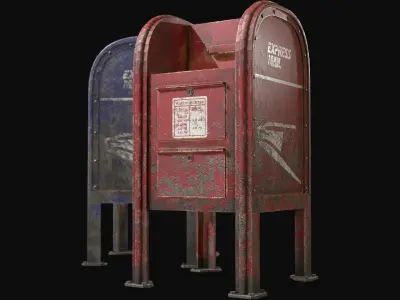 Mail Box 1 Low-poly 3D model