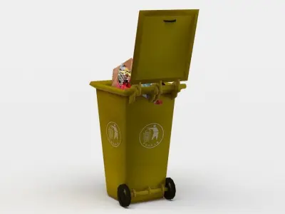 Garbage container Low-poly 3D model 10