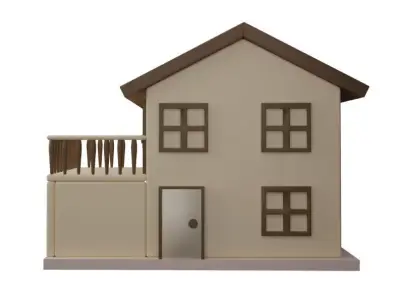 Single house cartoon  3D model 3D model