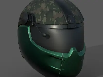 Helmet scifi military combat futuristic fantasy human  Low-poly 3D model