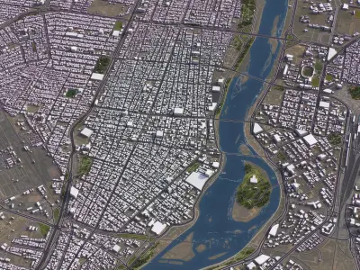 Ahvaz - 3D City Model Low-poly 3D model