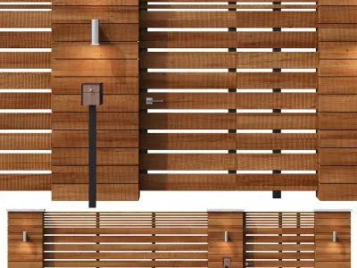 043 Modern Fence 01 3D model