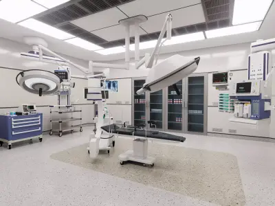 MEDICAL SPACES-SURGICAL OPERATION ROOM Low-poly 3D model
