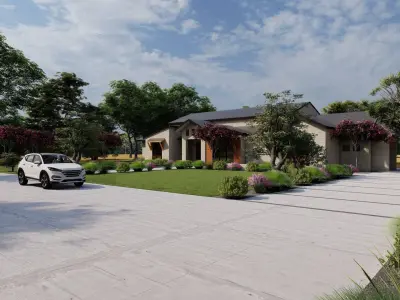 3D Exterior Scene 3D model design garden and landscape 3D 3D model 4