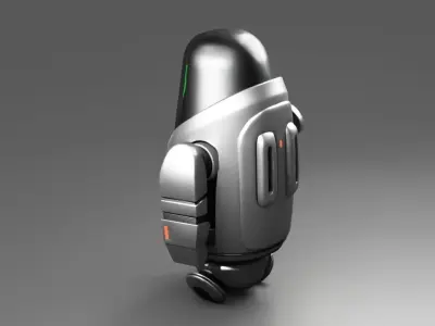 sci-fi utility robot  rigged character 3D model