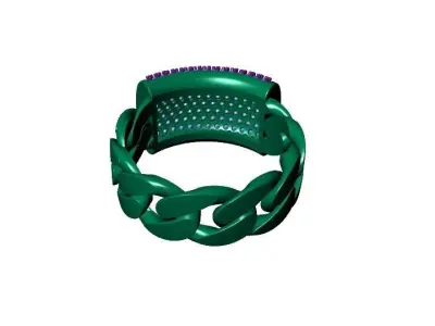 0126 - Cuban Chain Gents Ring 3D print model