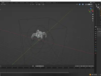 Cube Robot Low-poly 3D model