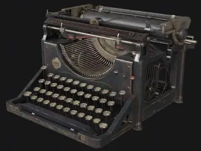antique typewriter Low-poly 3D model