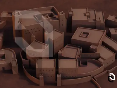 Al-Turaif UNESCO world heritage -INTACT Low-poly 3D model