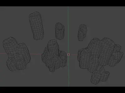 Candle Set lamp with crystals in it Low-poly 3D model