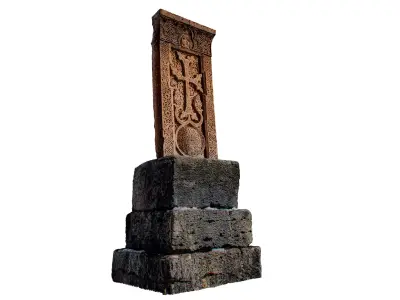Tomb cross stone 3D model