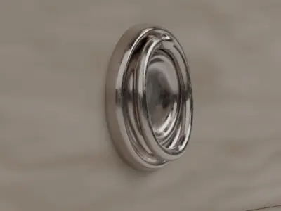 Light Brown 3-Drawer Wood Nightstand Table- Bedside Table 3D model