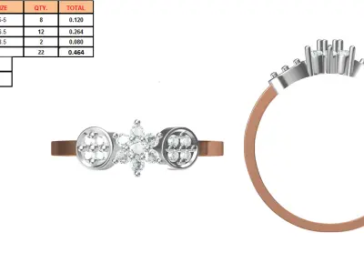 Light Weight Wedding Engagement Women Ring STL JCD Details 3D print model