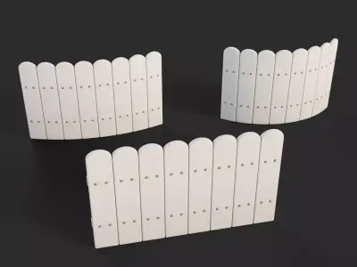 Cartoon Fence 7 Low-poly 3D model