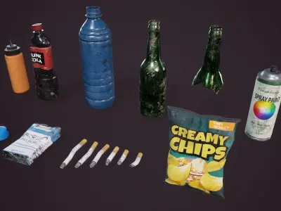 Street Garbage Low-poly 3D model