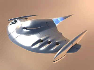 Spaceship Drone Cephalon Low-poly 3D model