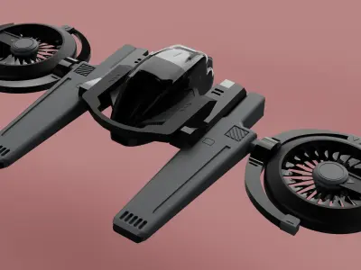 DRONE WITH LASER GUNS GAME READY Low-poly 3D model