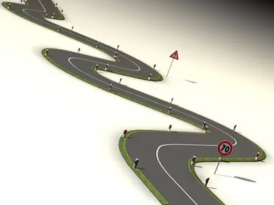 Road with curves 3D model