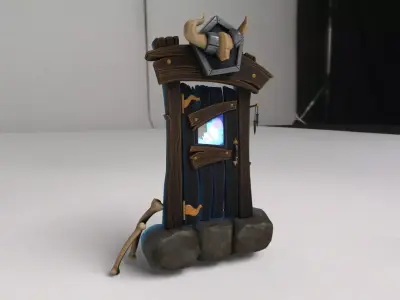 Fantasy Door Low-poly 3D model