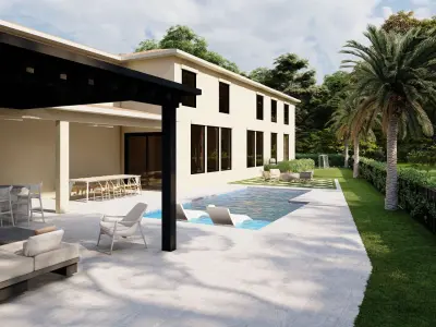 3D Exterior Scene 3D model design garden and landscape 3D model