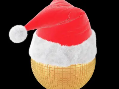 Christmas toy in a Santa Claus hat 2 3D model