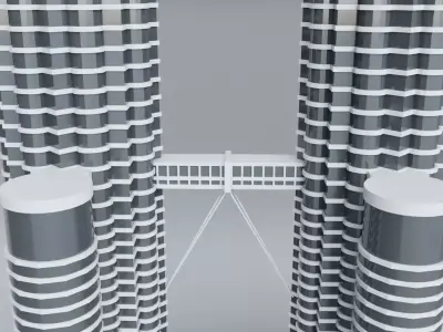 Center Petronas Twin Tower Low-poly 3D model