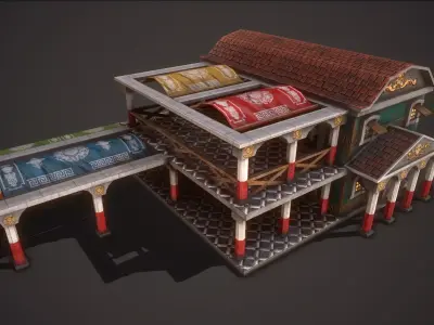 Medieval Roman Tavern Low-poly 3D model