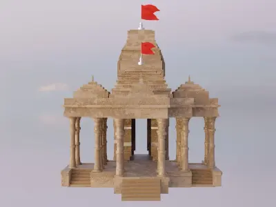 indian temple mandir 3d model 3D model