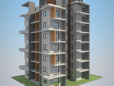 Apartment Building 9 3D model