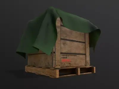 Wood Crate Game Ready Low-poly 3D model