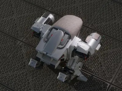 ED-209 robocop robot Low-poly 3D model