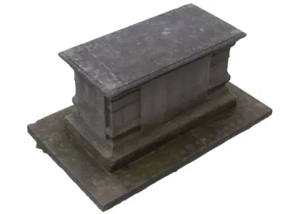 Tomb 01 - High and Low Poly Versions Low-poly 3D model