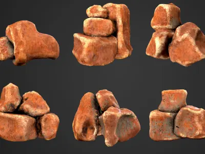 Stylized Cliffs and Rock Bundle Low-poly 3D model