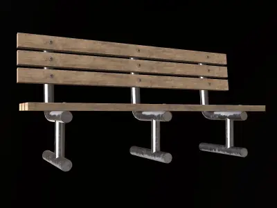 City Park Bench - PBR Game Ready Low-poly 3D model