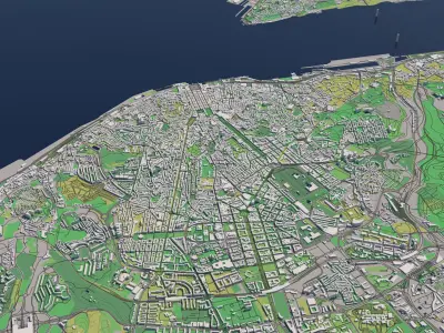 Lisbon Portugal 25x25km City 3D Map 3D model