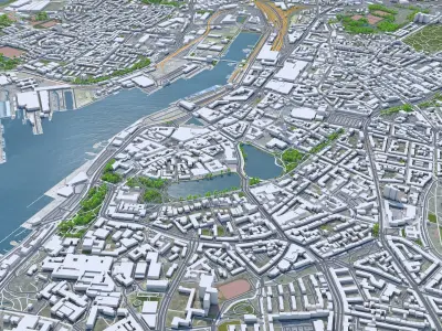 Kiel Downtown Germany Low-poly 3D model