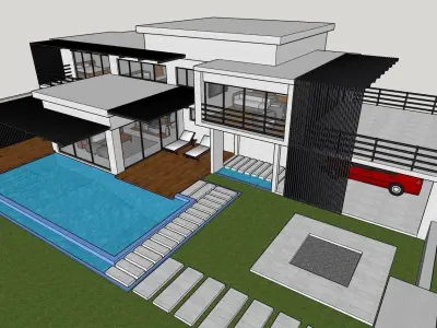 Casa Villa - 8 Modern SketchUp 3D Model 3D model