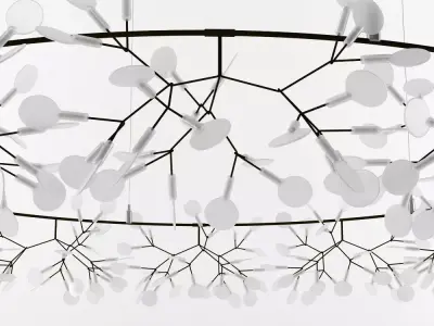 H B O circular light fixture with leaves 3D model