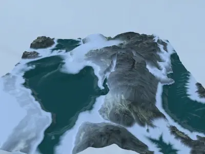 Snow Mountain Low-poly 3D model