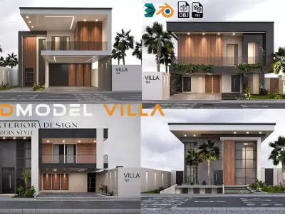 Villa house design - duplex    4 MODELS 3D Model Pack