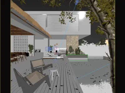 Modern House Exterior Design  With Pool  3D model