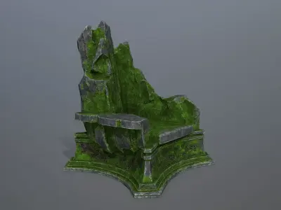 Throne  Low-poly 3D model purchase
