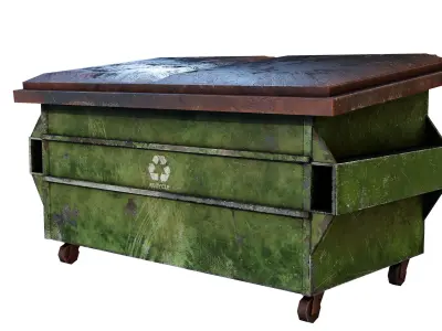 Rusty Dumpster Low-poly 3D model